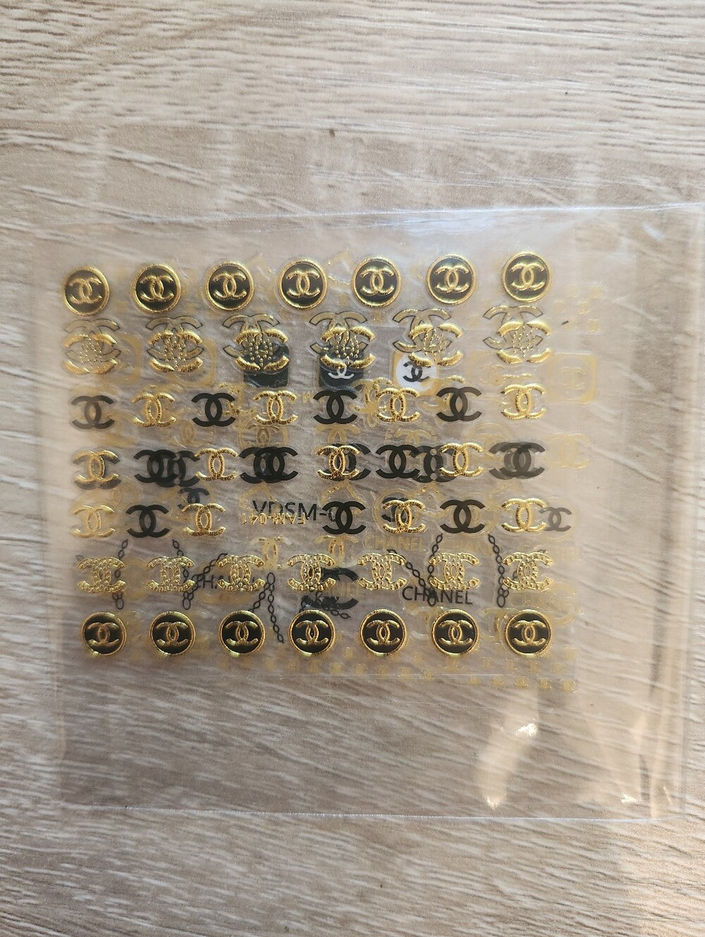 Gold Logo Nail Art Stickers - Designer-Inspired Accent Decals